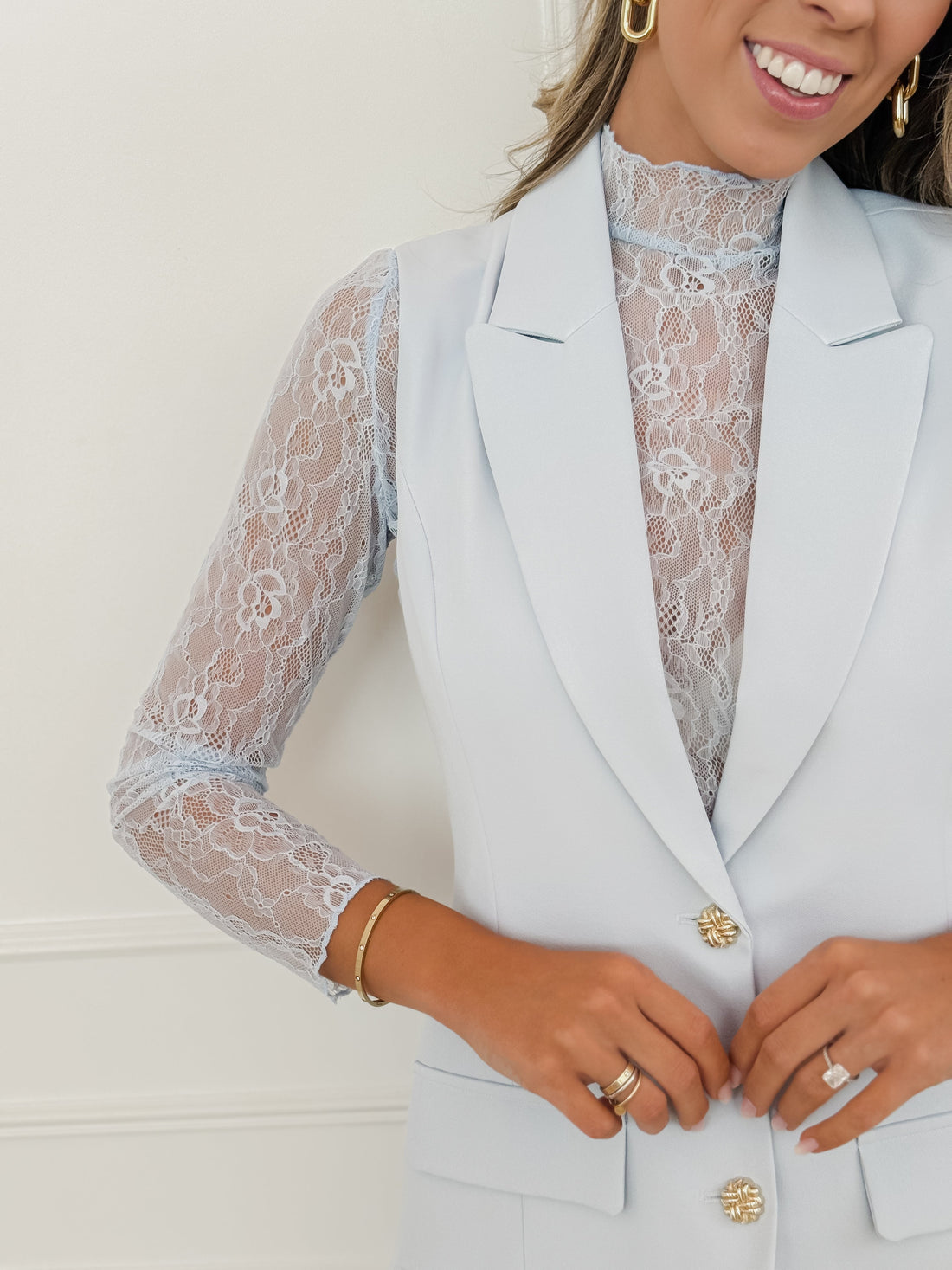 Light Blue Abigail Lace Top