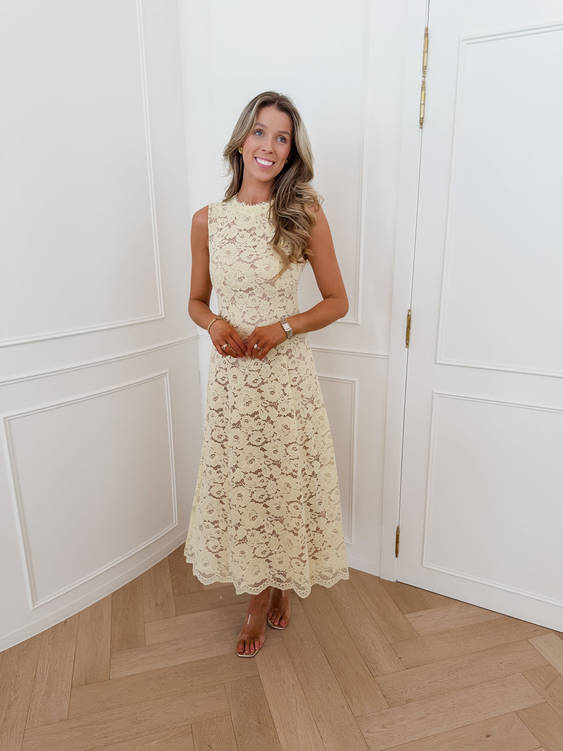 Yellow Victorine Lace Dress