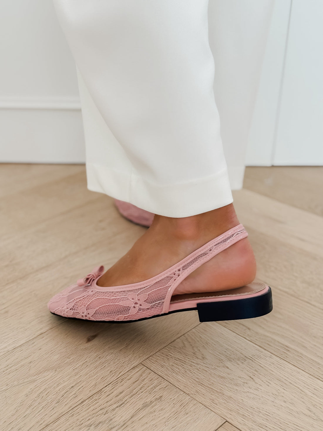 Pink Lace Sonja Bow Ballerina