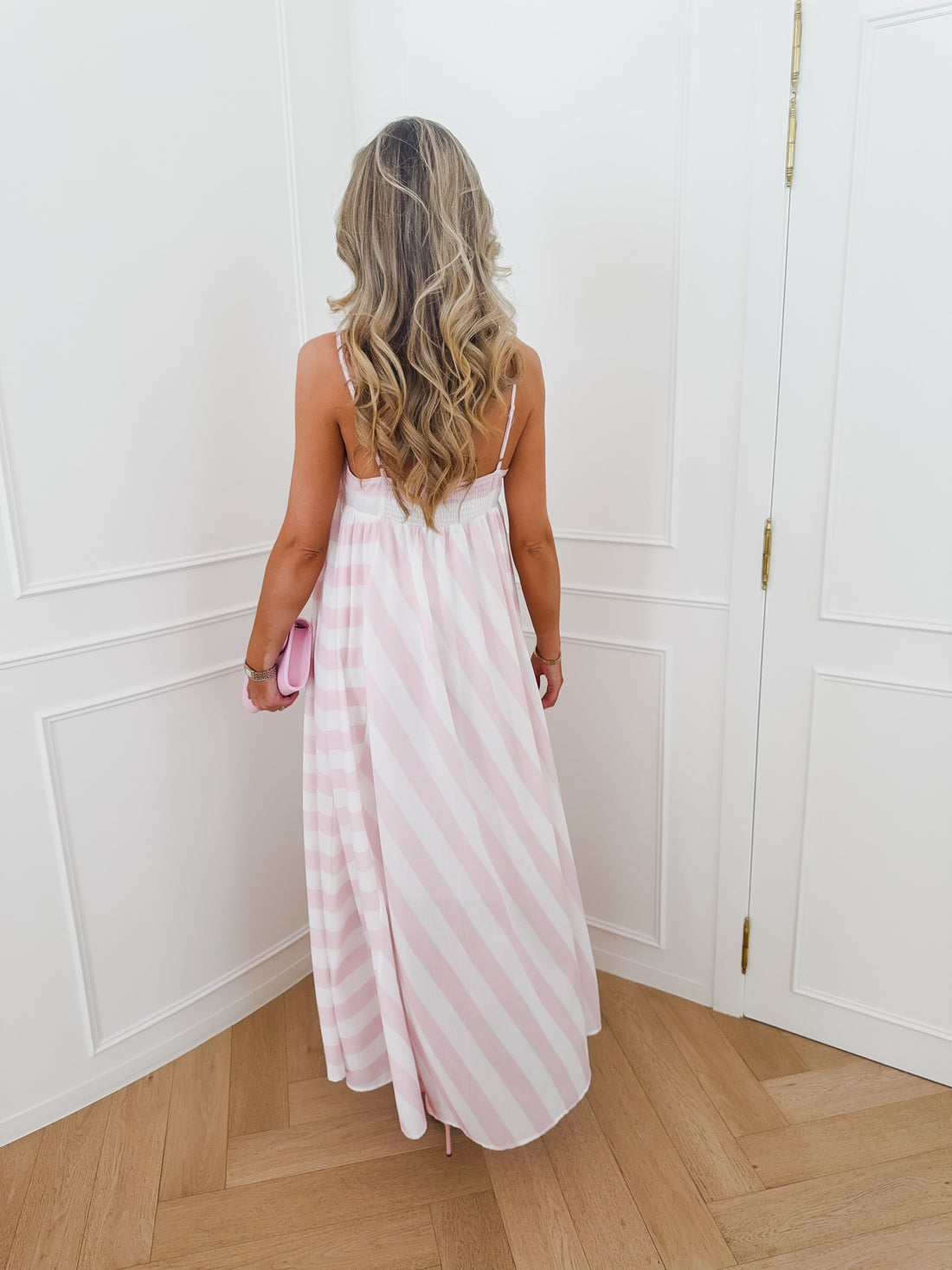 White Pink Sunny Striped Dress