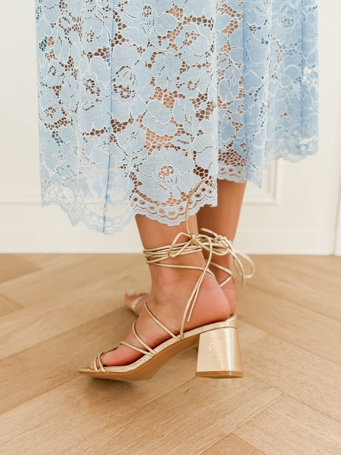 Golden Jamila Ankle Wrap Heels