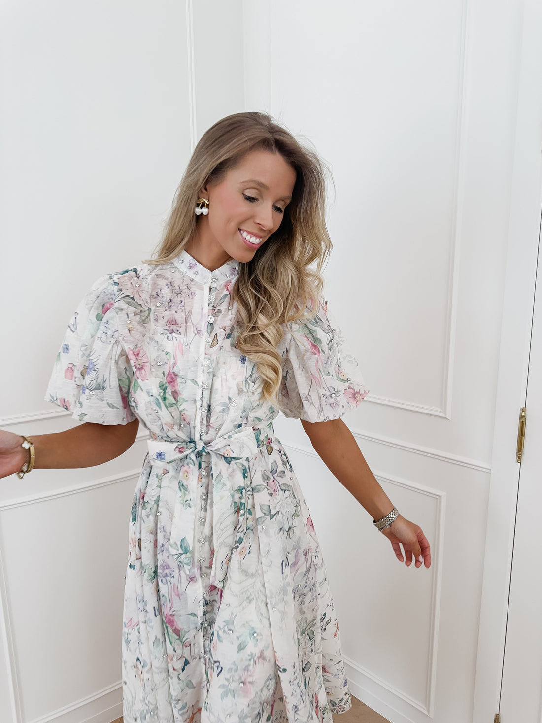 Off White Diamond Flower Dress