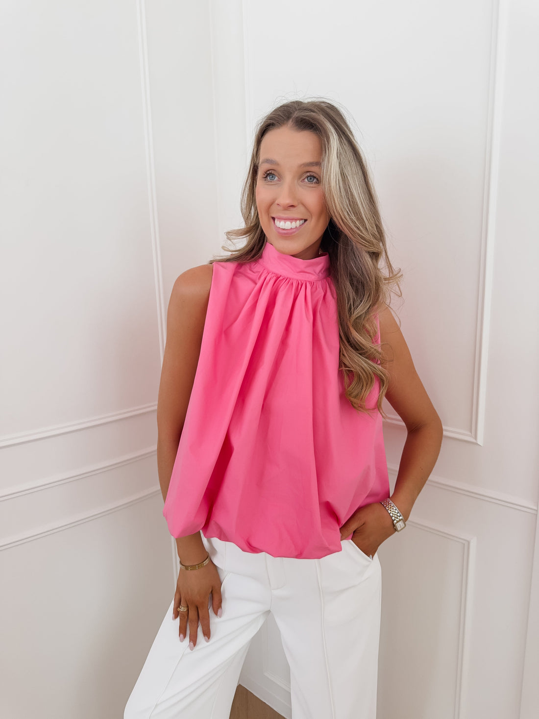 Barbie Pink Open Back Leah Top