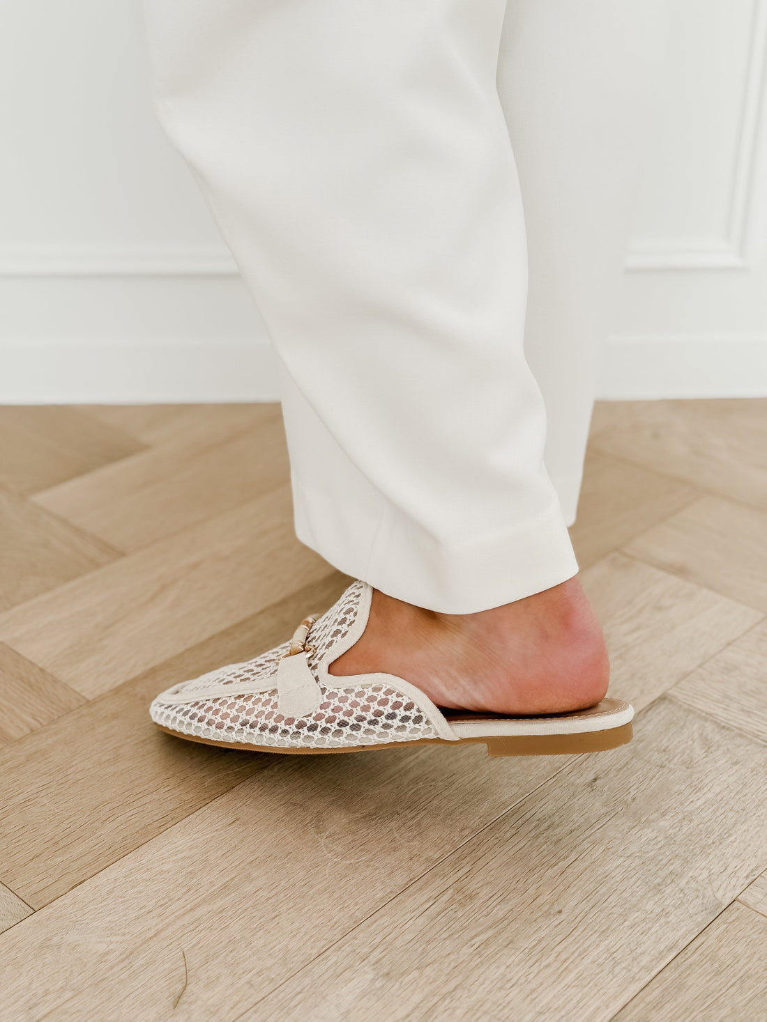 Ivory Jenna Backless Loafers