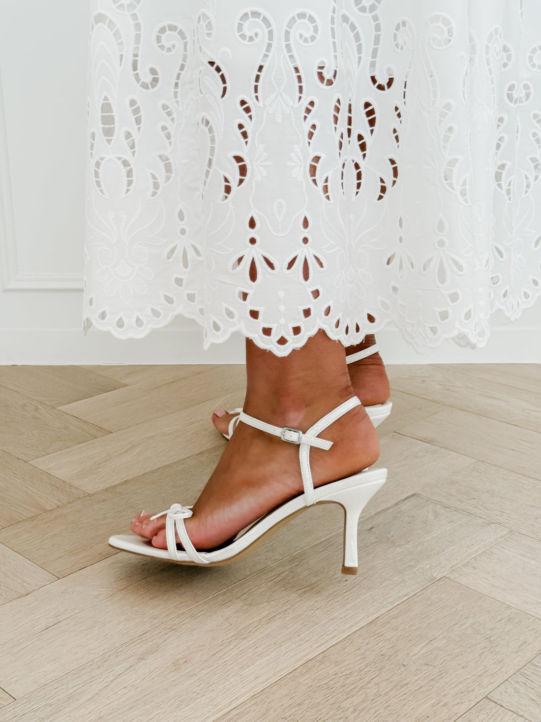 White Bow Levina Heels