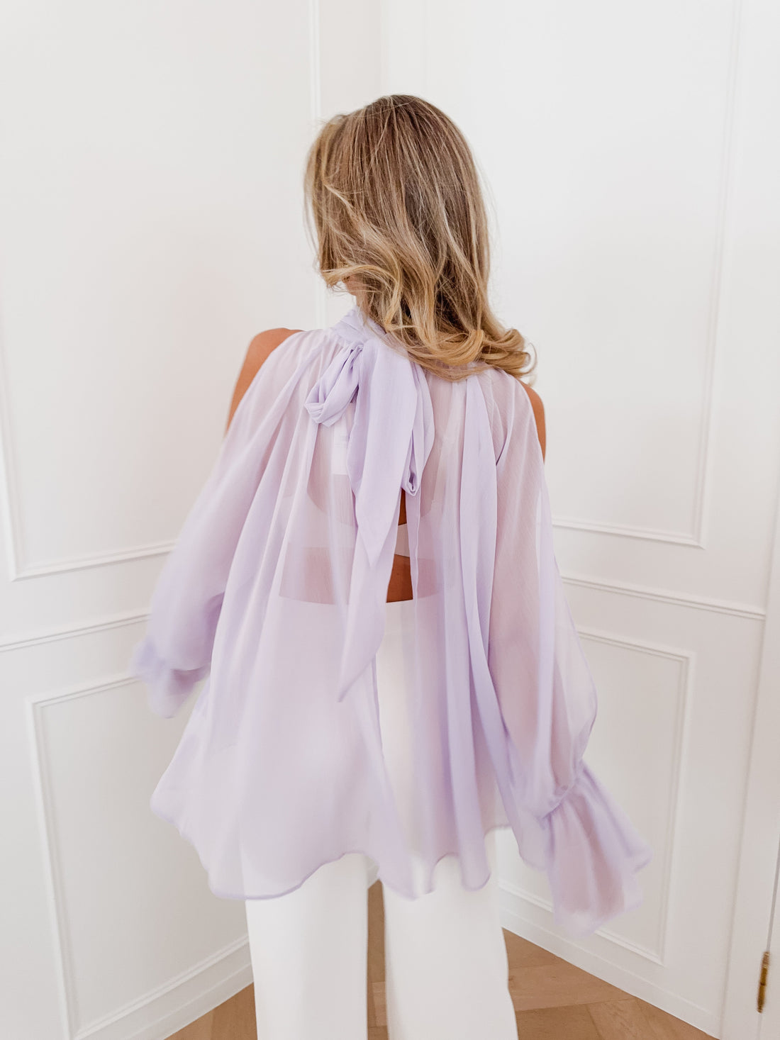 Lilac Malia Open Sleeve Blouse