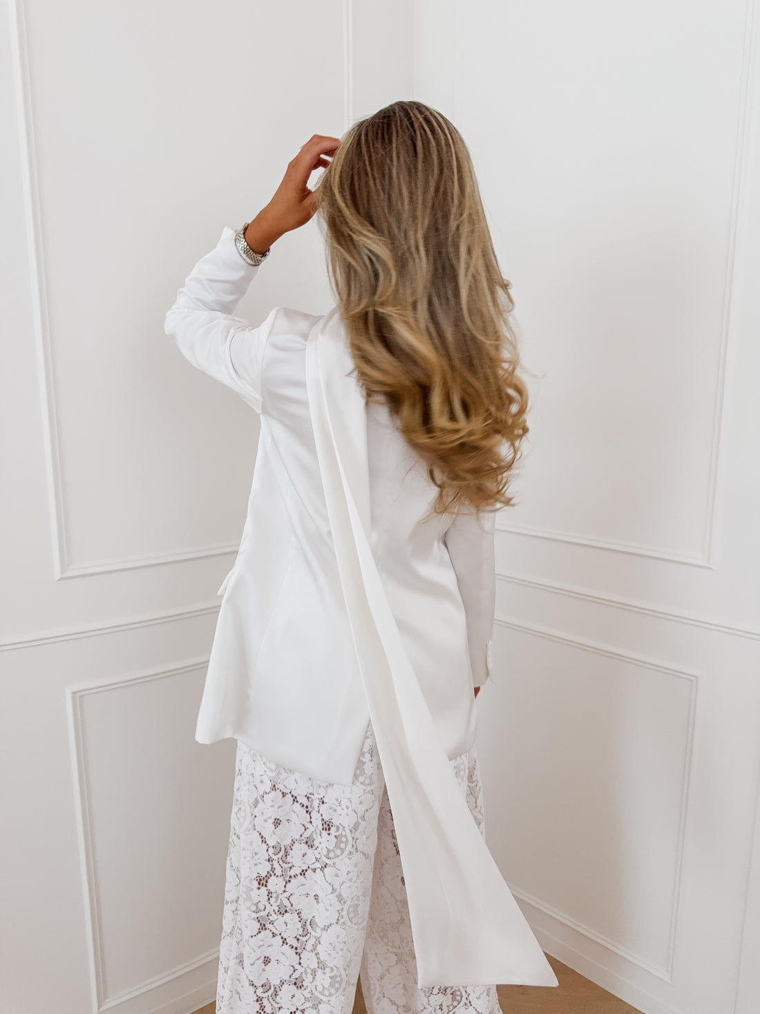 Shiny White Aliyaah Blazer