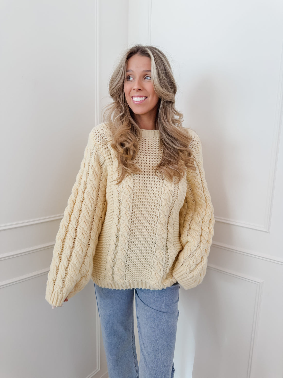Yellow Cable Oversized Sweater