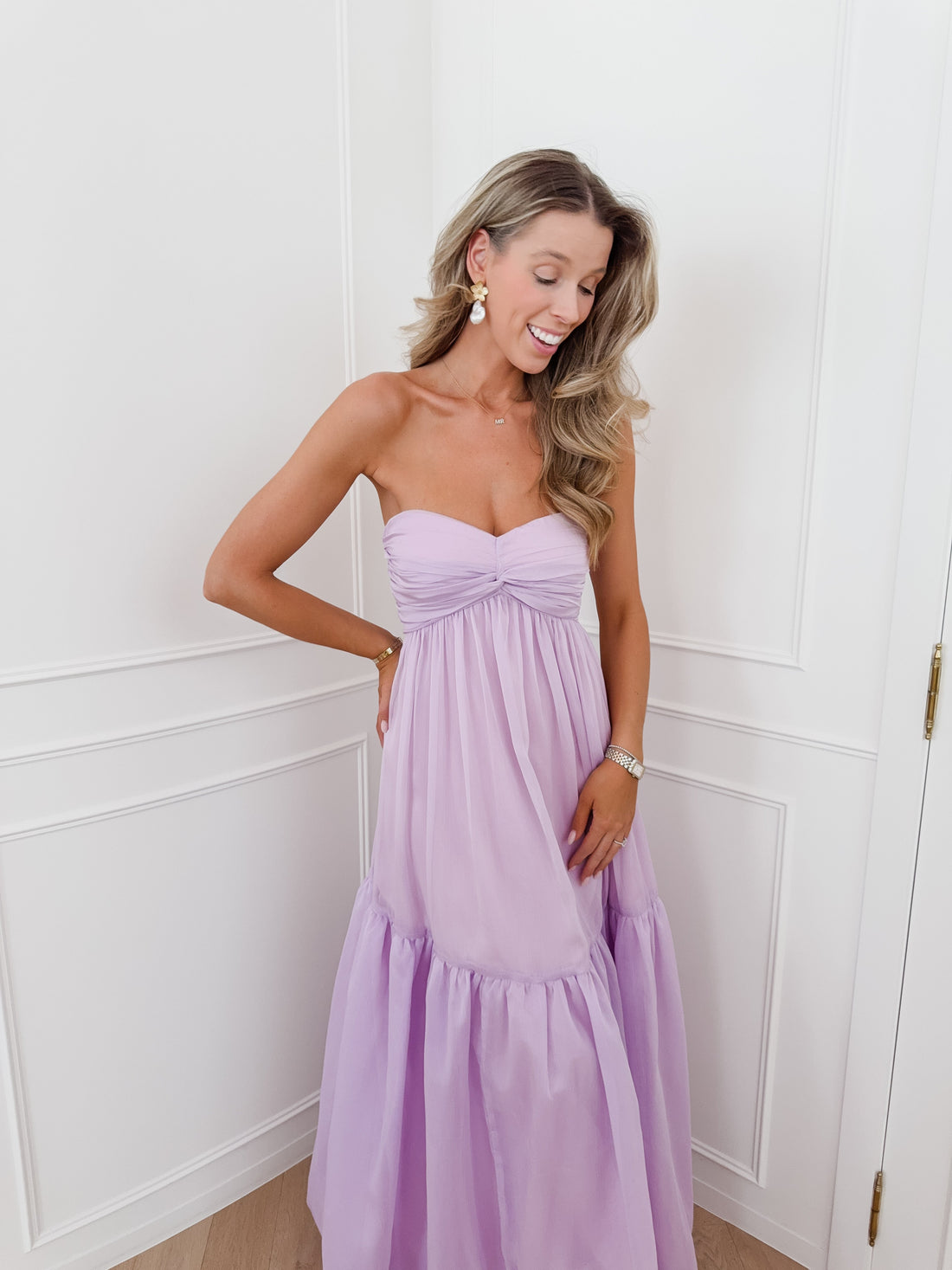 Lilac Fauve Crossed Back Dress