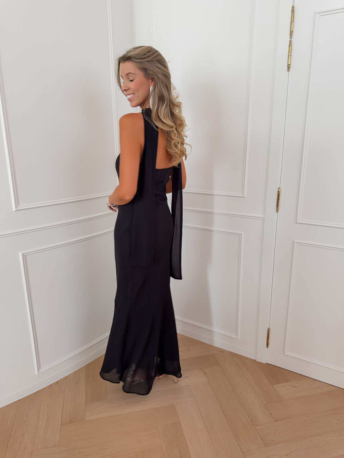 Black Bandeau Scarf Dress