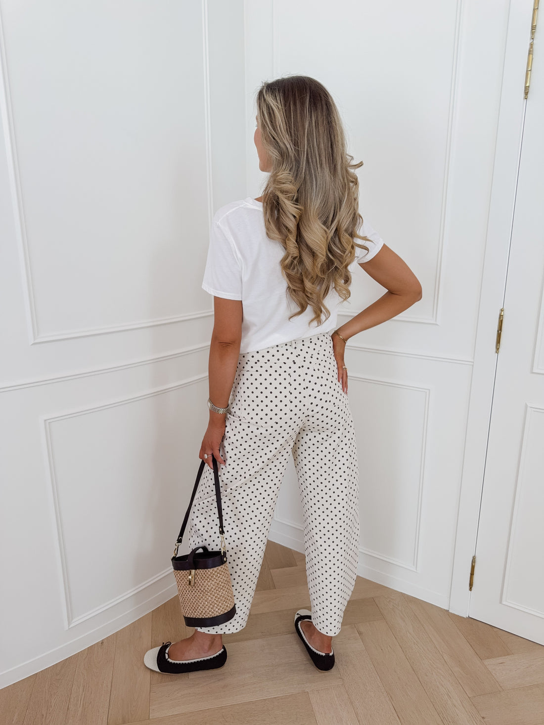 Cream Brown Polka Dots Jinthe Jeans