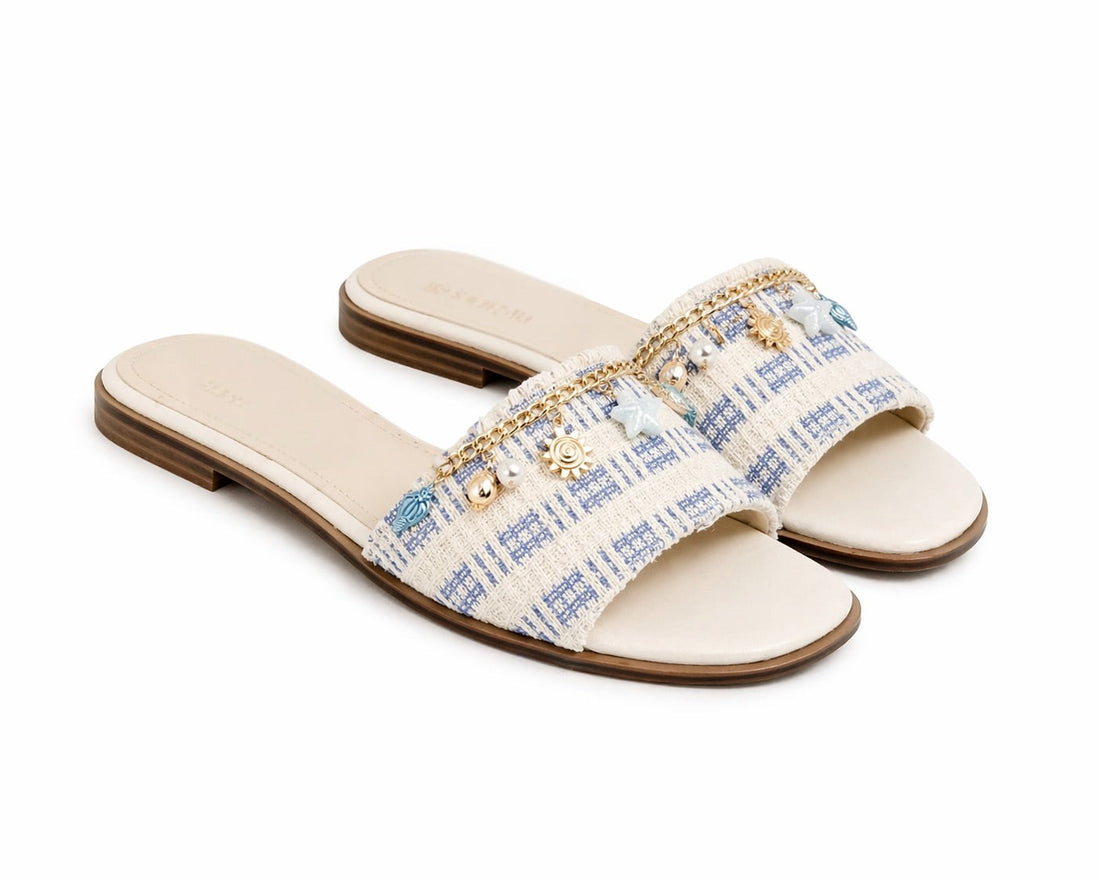 Blue Ecru Fianne Chain Slippers