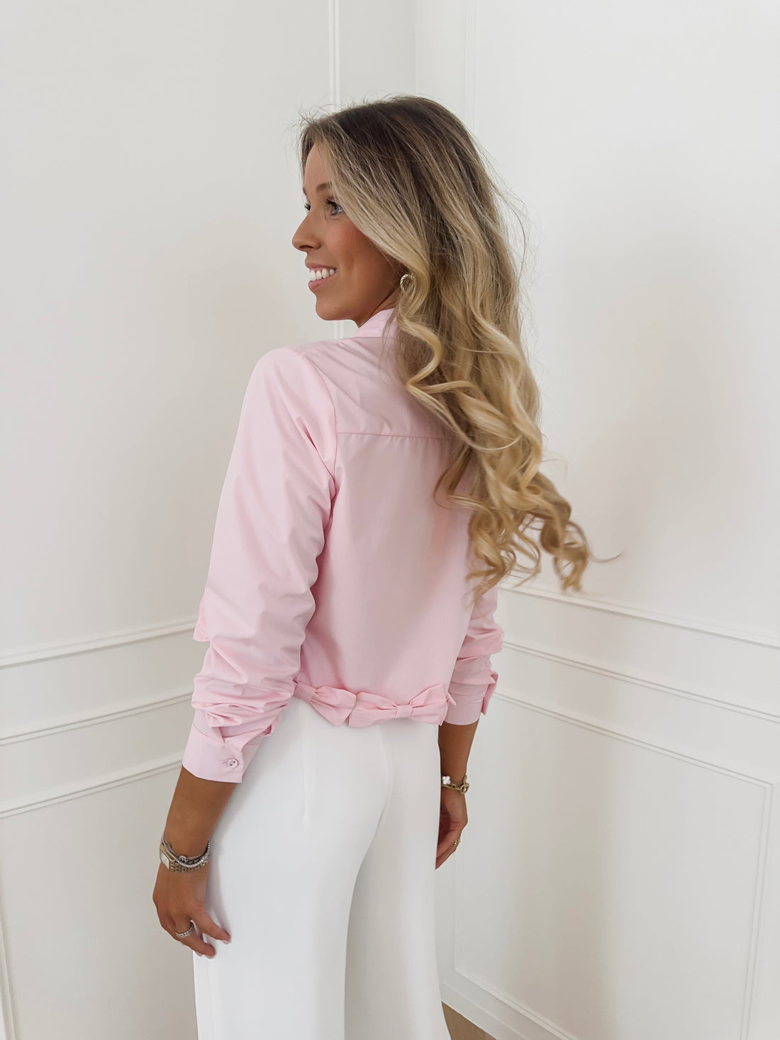 Pink Bow Edge Blouse