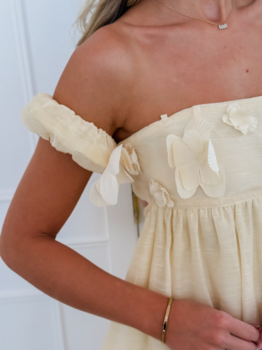 Soft Yellow Micheline Flower Dress