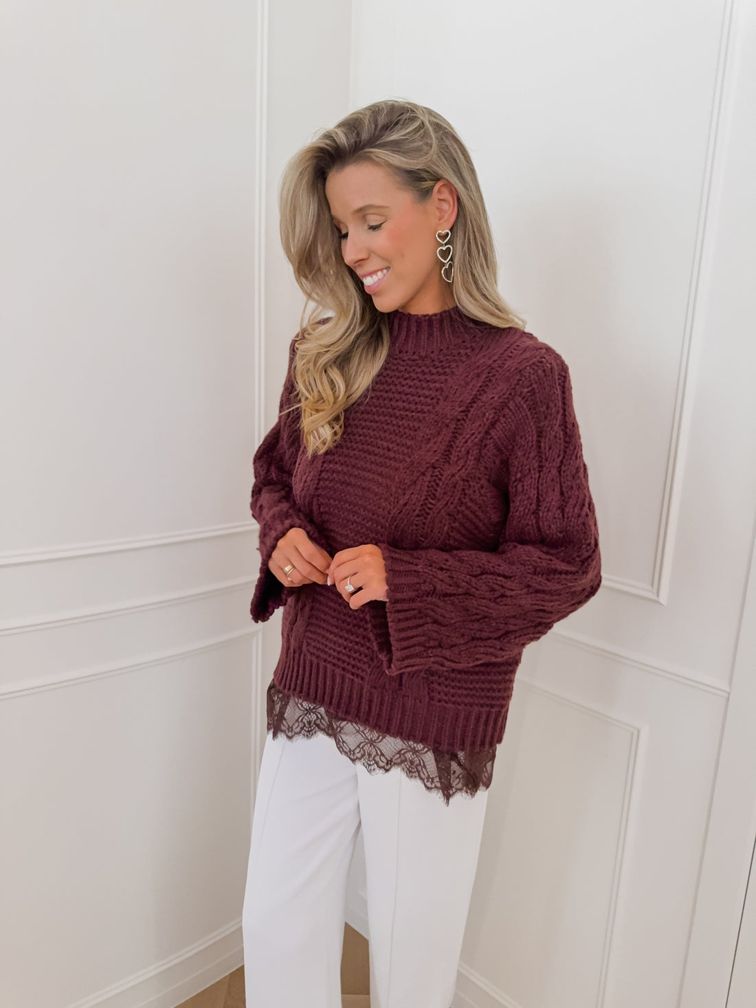 Burgundy Cable Sweater