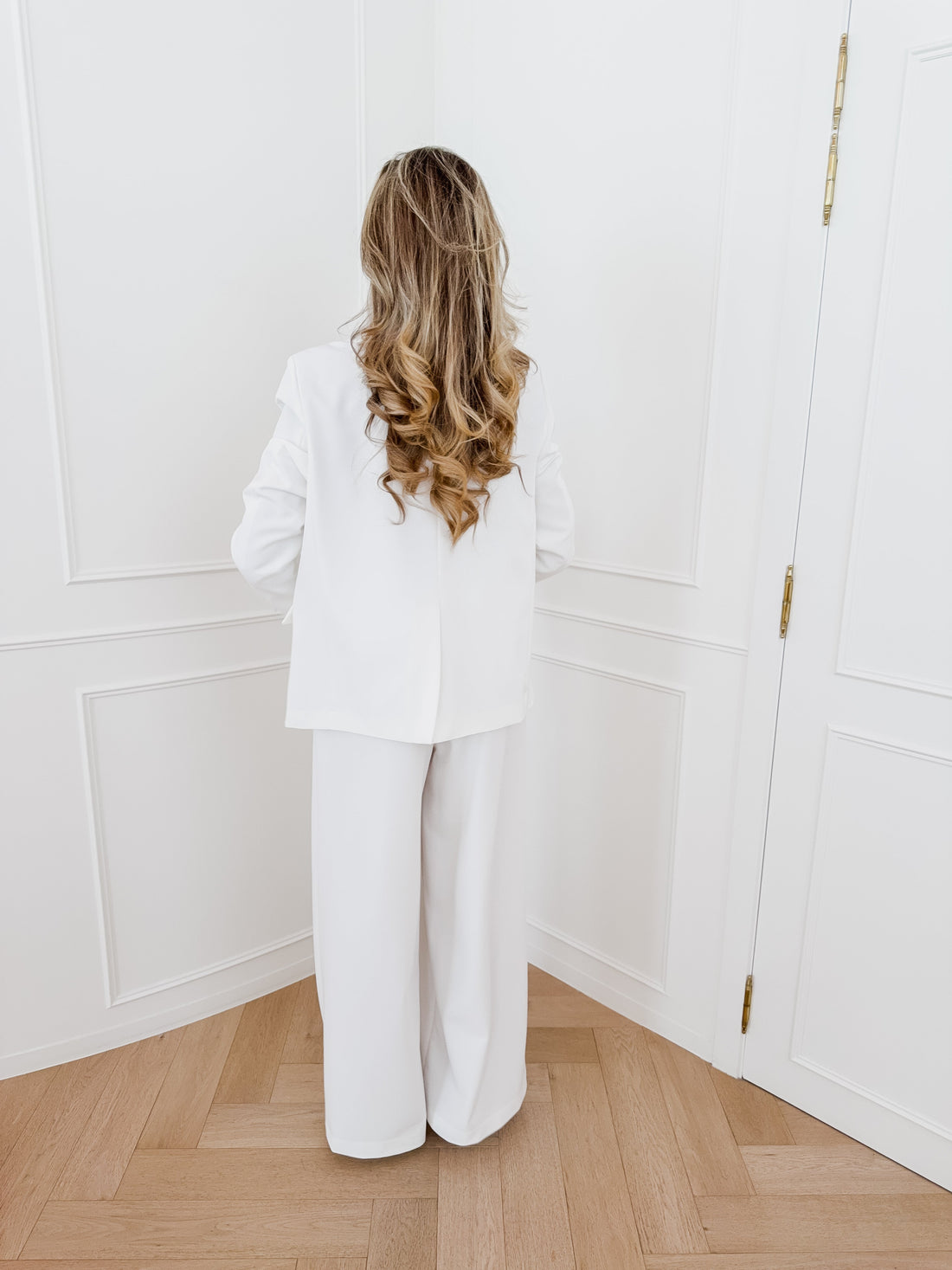 White Alaina Pleated Trouser