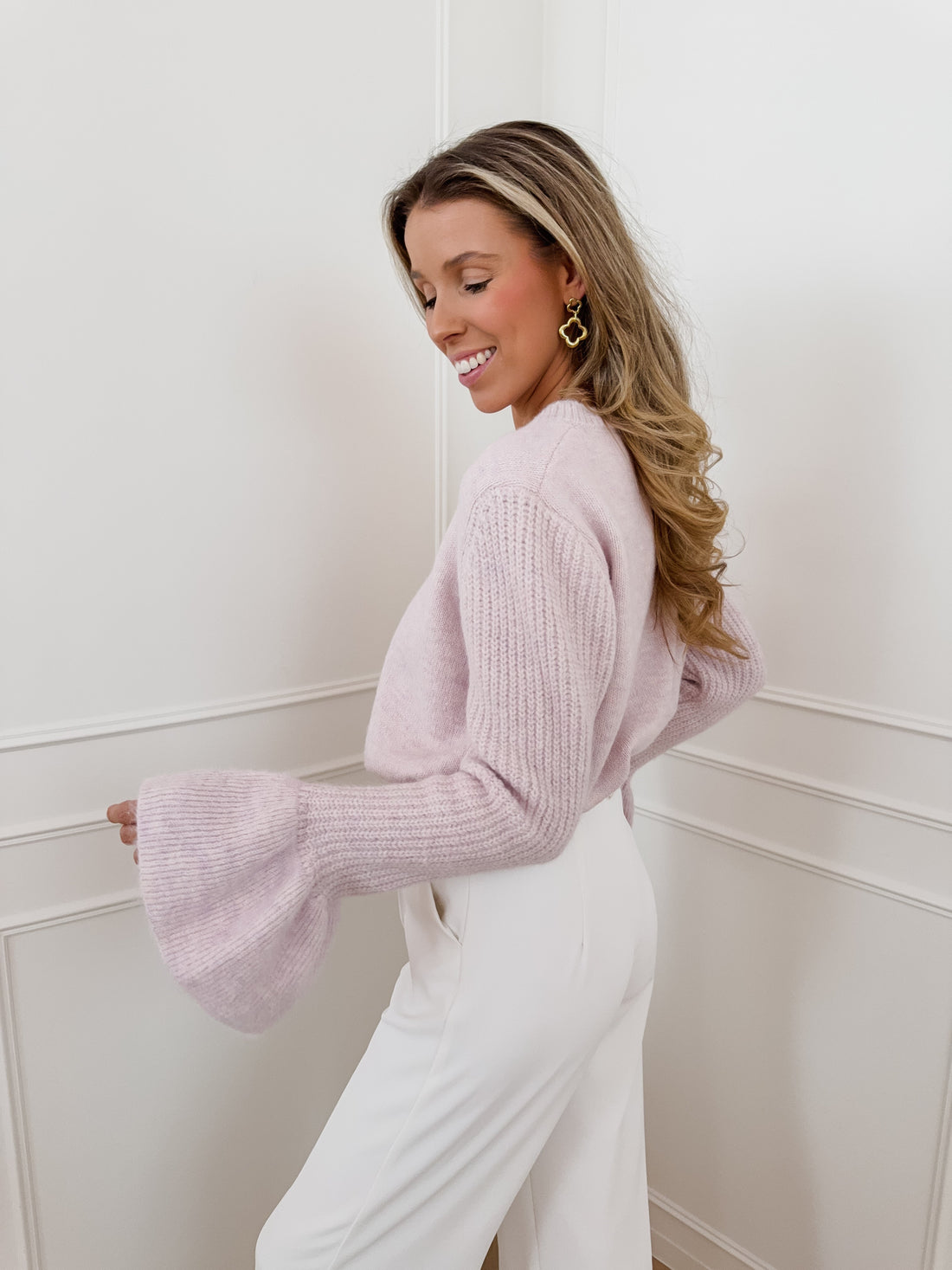 Lilac Lizette Pearl Button Cardigan