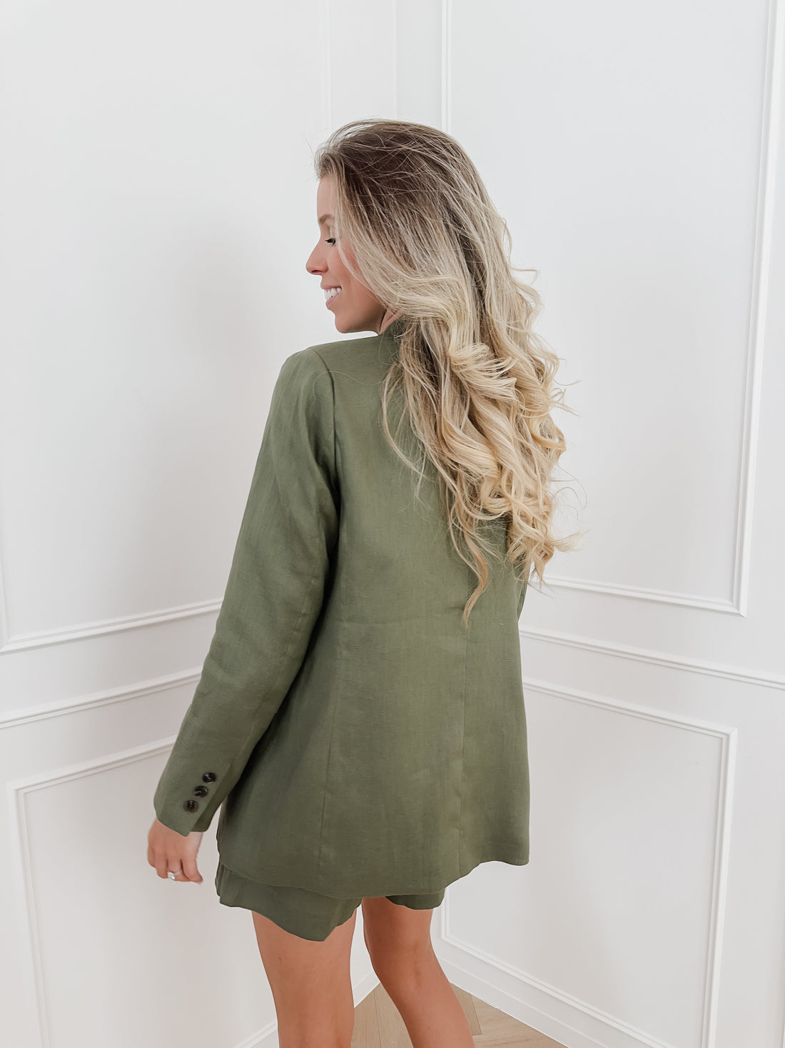 Kaki Linen Blazer