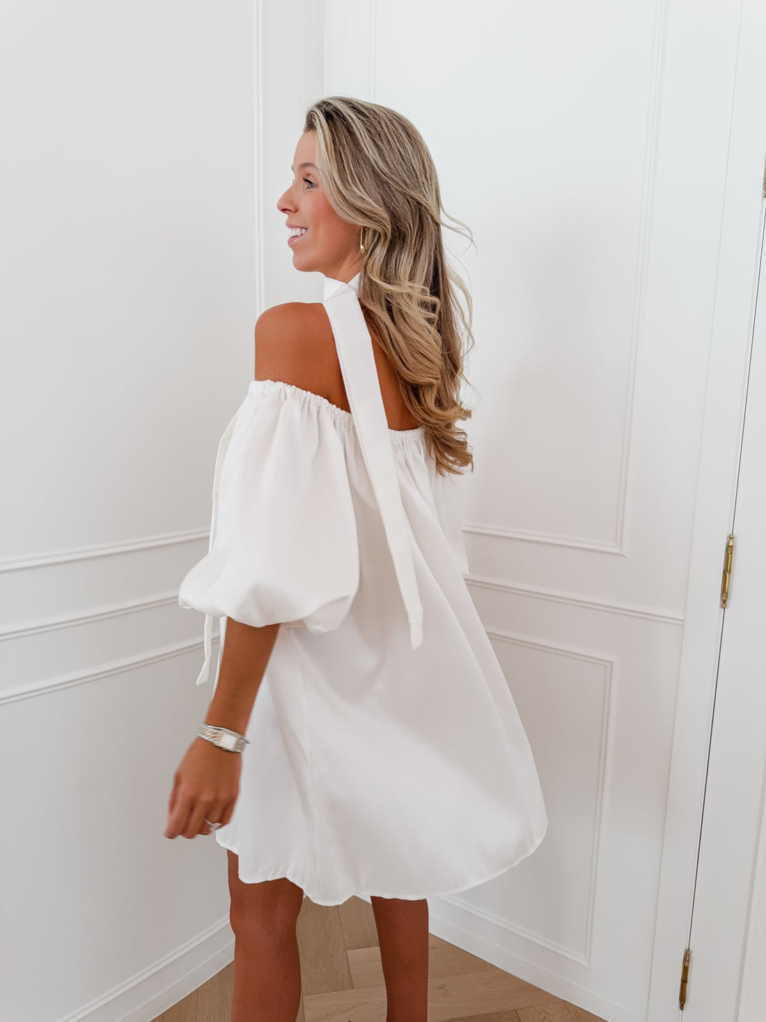 Cream Off Shoulder Larissa Dress