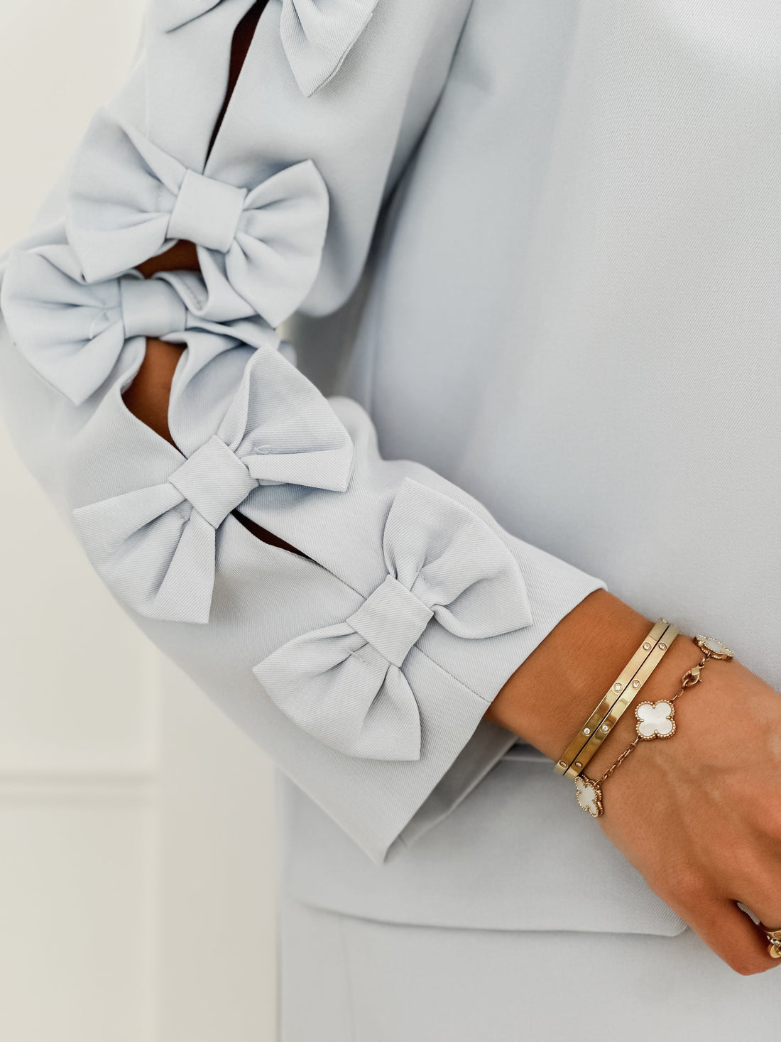 Blue Bow Sleeve Blazer