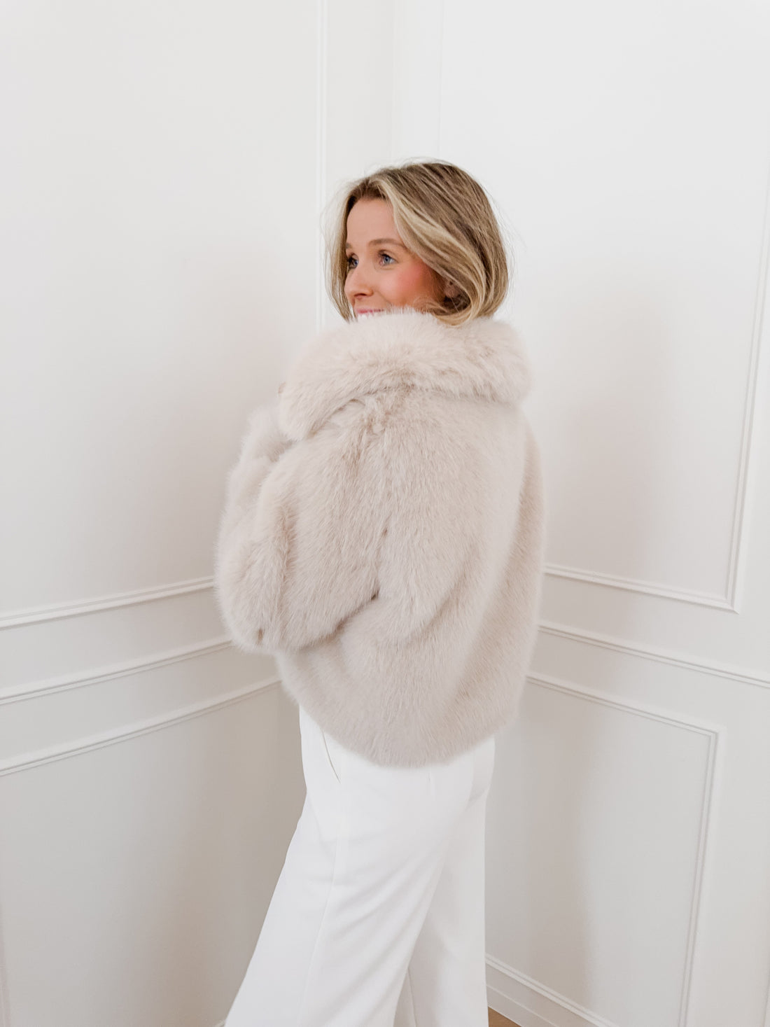 Beige Lolita Faux Fur Jacket