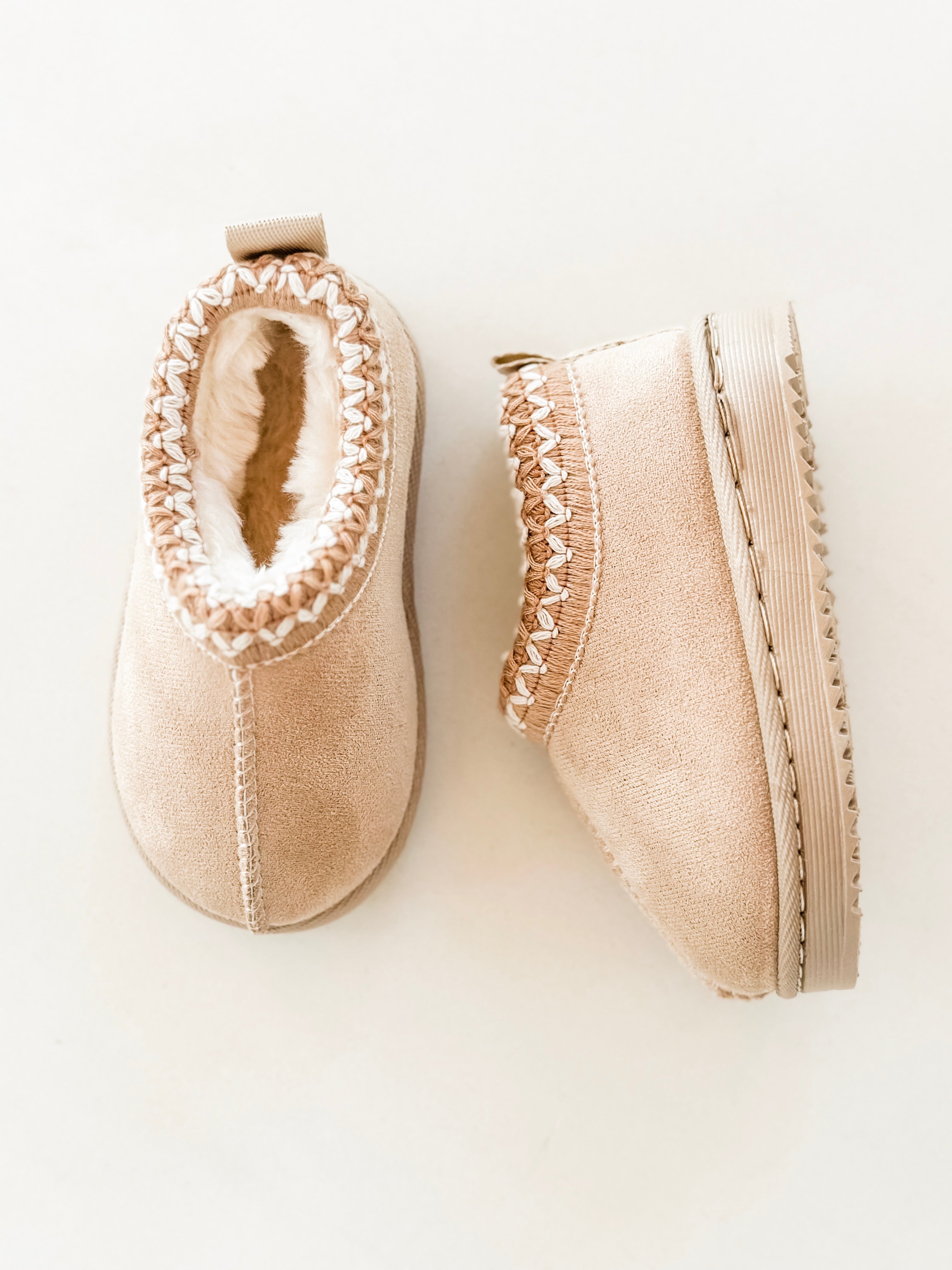 BABY - Beige Suede Cosy Slippers