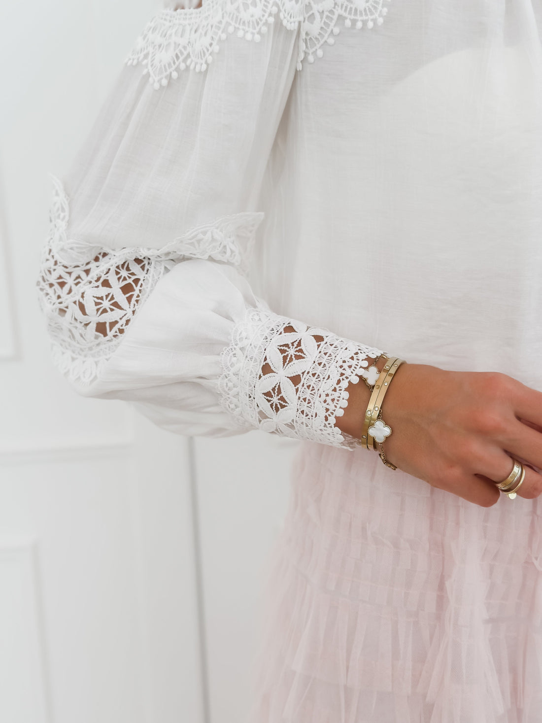 White Long Sleeve Letitia Blouse