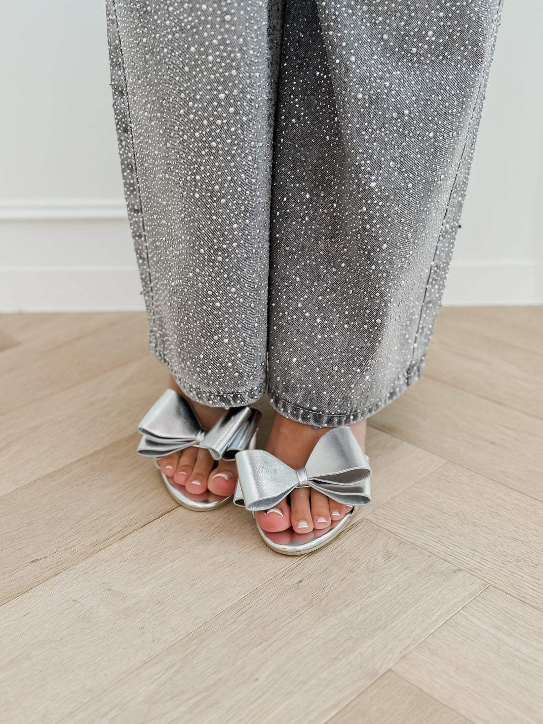 Silver Stefanie Bow Heels
