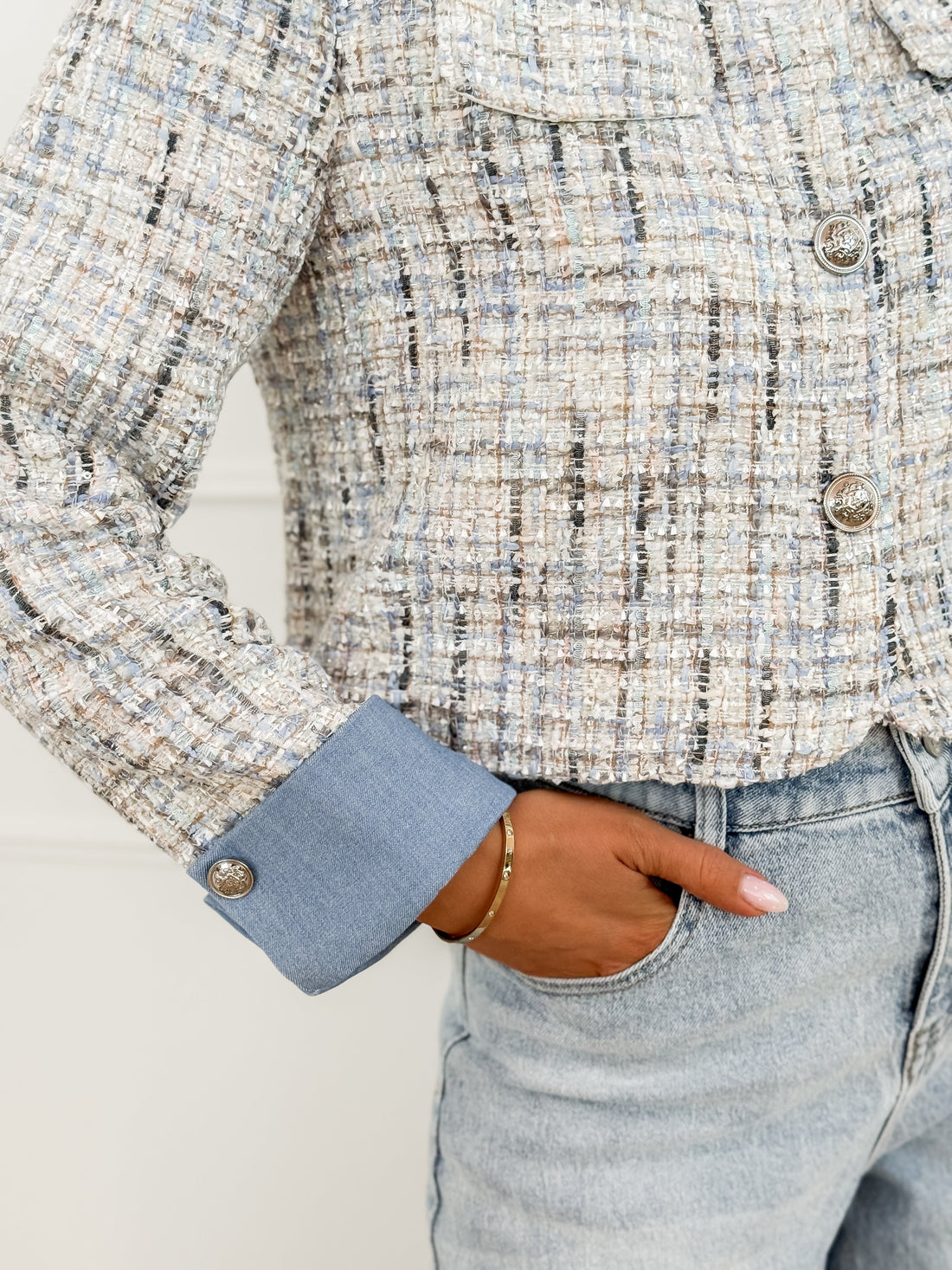 Blue Silver Tweed Jacket