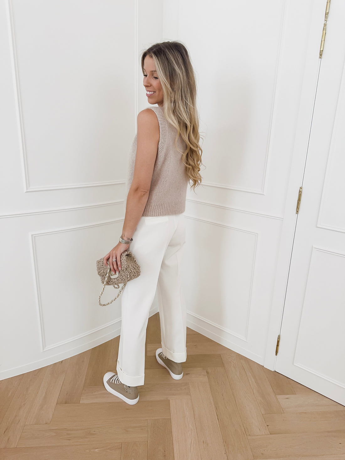 White Fold Trouser