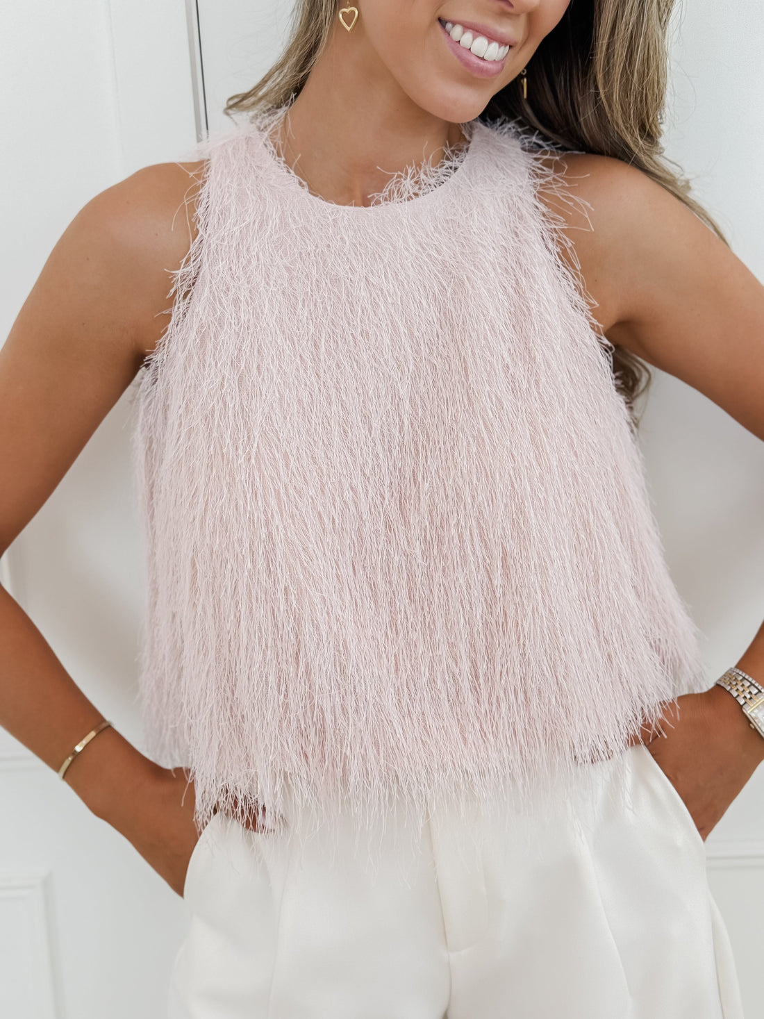 Soft Pink Ulsana Ruffle Top