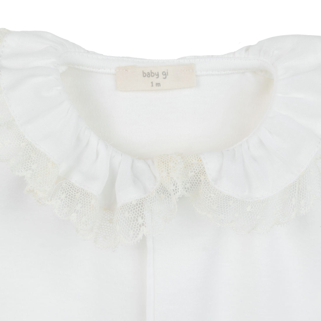 BABY - White Velvet Lace Detail Bodysuit
